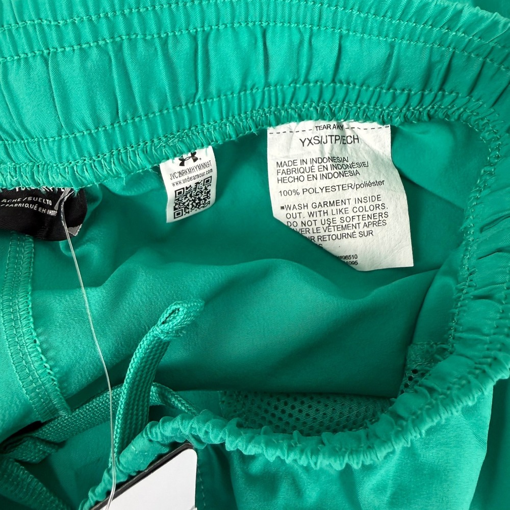 Under Armour UA Boys XS Green Woven Graphic‎ Shorts Athletic Training Loose Fit - Picture 5 of 9